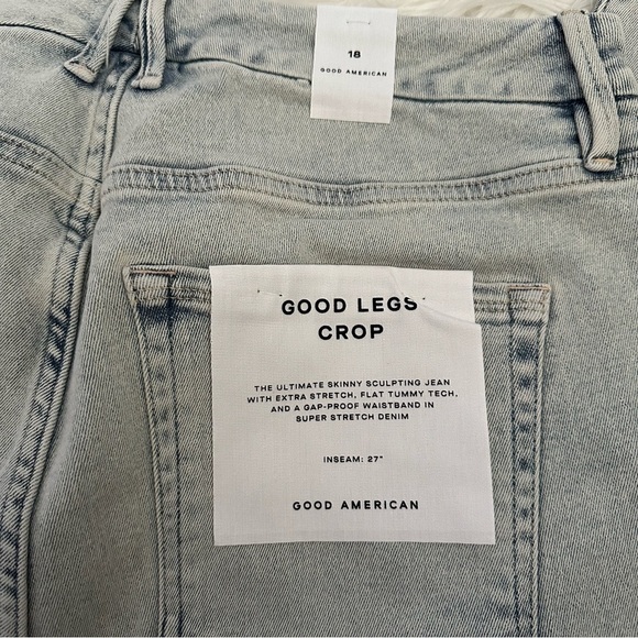 GOOD American Good Legs Crop Skinny Sculpting Jeans Frey Hem. - Picture 10 of 14